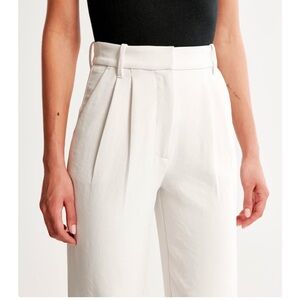 White High-Waisted Wide-Leg Trousers